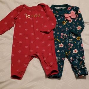 Set of 2 long sleeve rompers